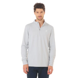 Buzo Térmico Hombre 1/2 Zip Gris Claro